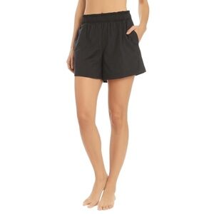 QUINCE‎ Womens Linen Shorts Size XL Black Elastic Waistband Casual Relaxed